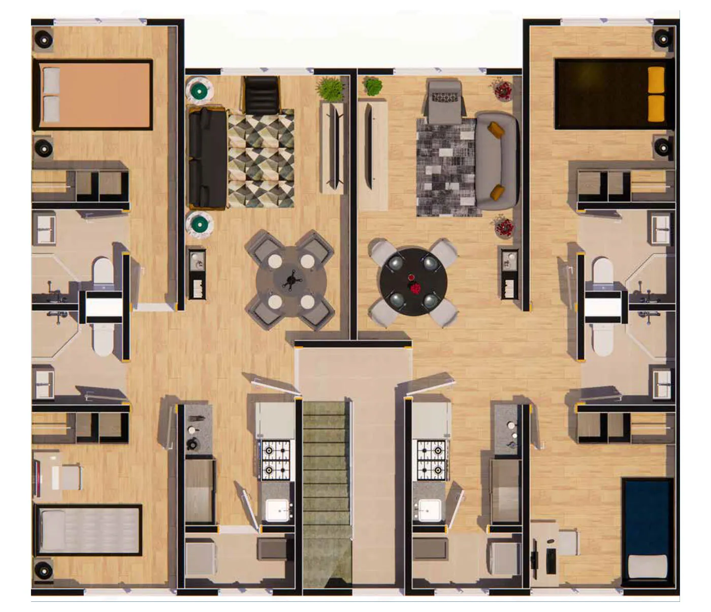 Modelo triplex planta intermedia